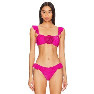 BEACH RIOT Poppy Bikini Top Fuchsia Peony Swim